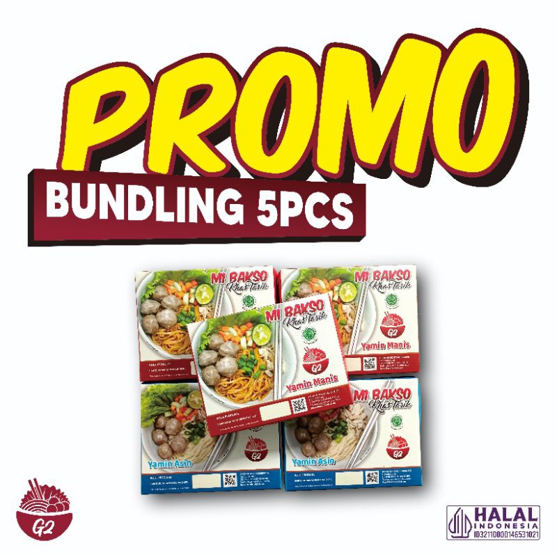 

PAKET HEMAT 5 PCS !! Mie Bakso Instan G2 Khas Tasik Asli Daging Sapi Tanpa Pengawet - Rasa Yamin Manis Pedas, Yamin Asin Pedas