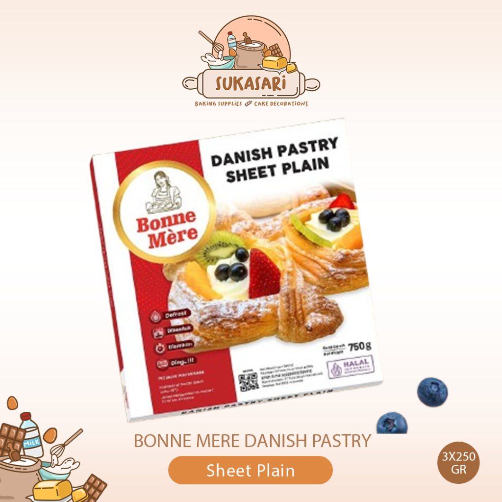 

Bonne Mere Danish Pastry Sheet Plain 3x250gr / Frozen Pastry Sheet