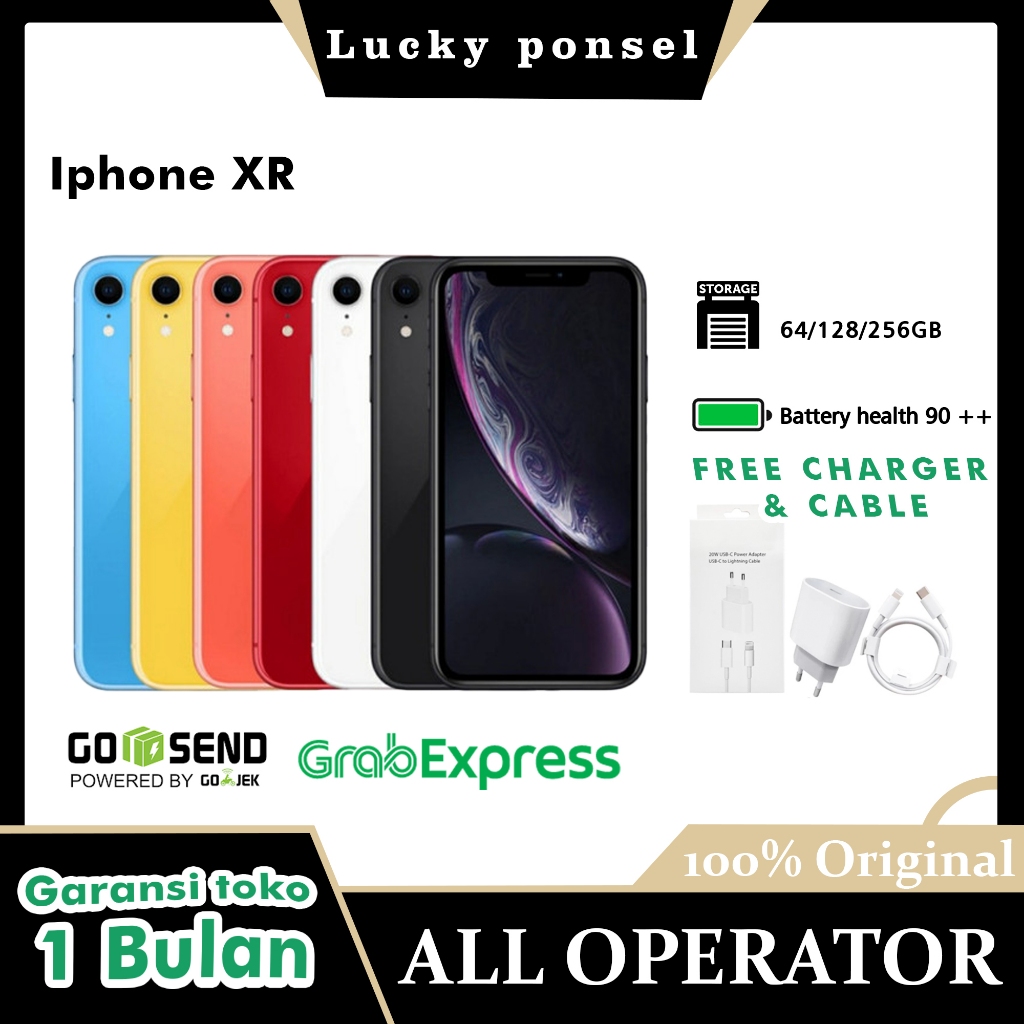IPHONE XR 64GB/128GB/256GB  SECOND LIKE NEW/GARANSI 1BULAN/MULUS/FULLSETT/ORIGINAL