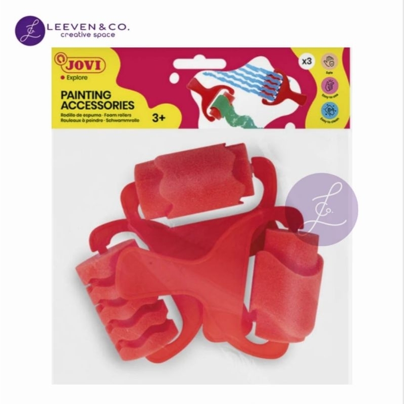 

JOVI PAINTING ACCESSORIES PATTERN ROLLERS 3PCS WIDE RED