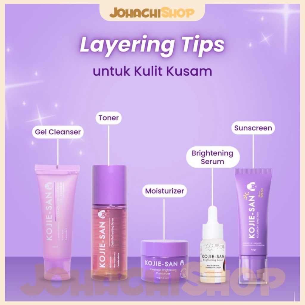 Kojie San Kojie-San Perawatan Kulit Wajah Cleanser Toner Moisturizer Serum Sunscreen Kojie-san