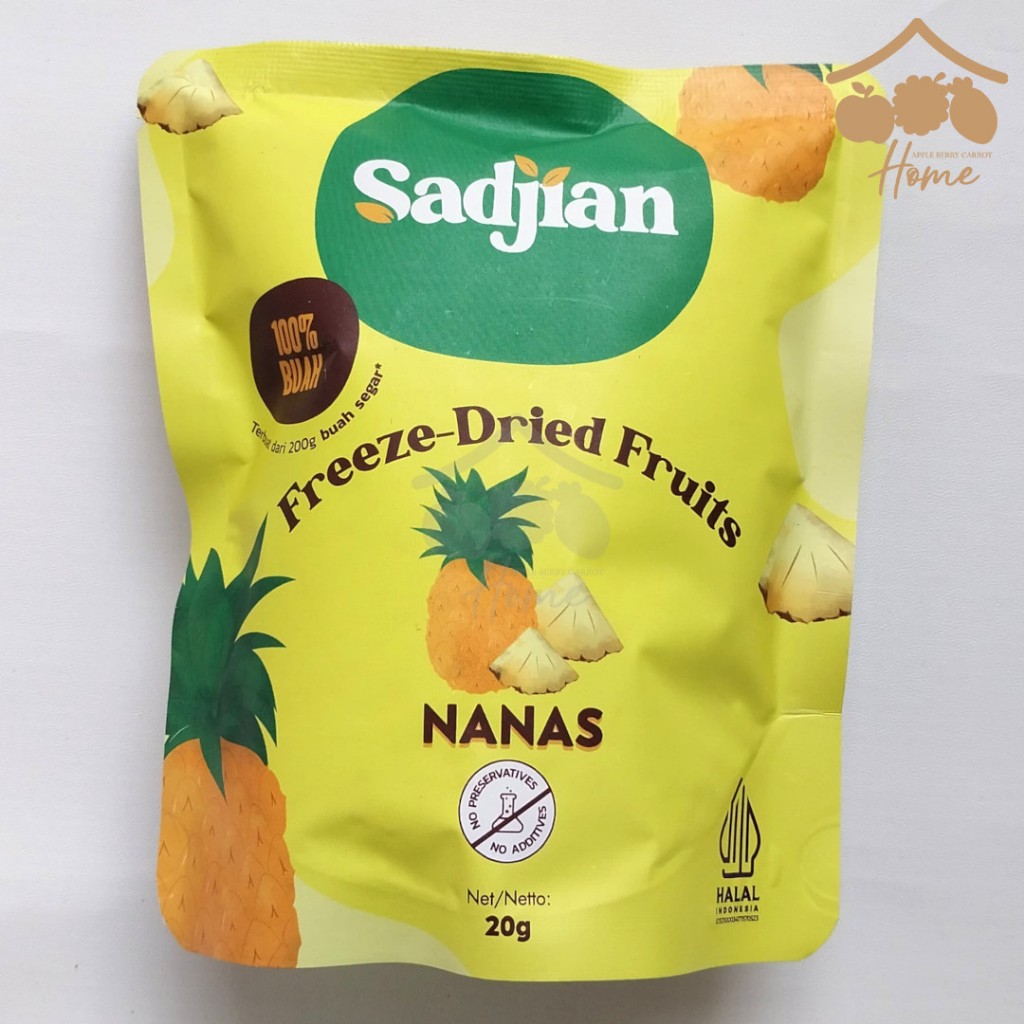 

Sadjian Freeze Dried real Fruits 100% buah asli Nanas 20gr pineapple 20 gr sajian natural kering