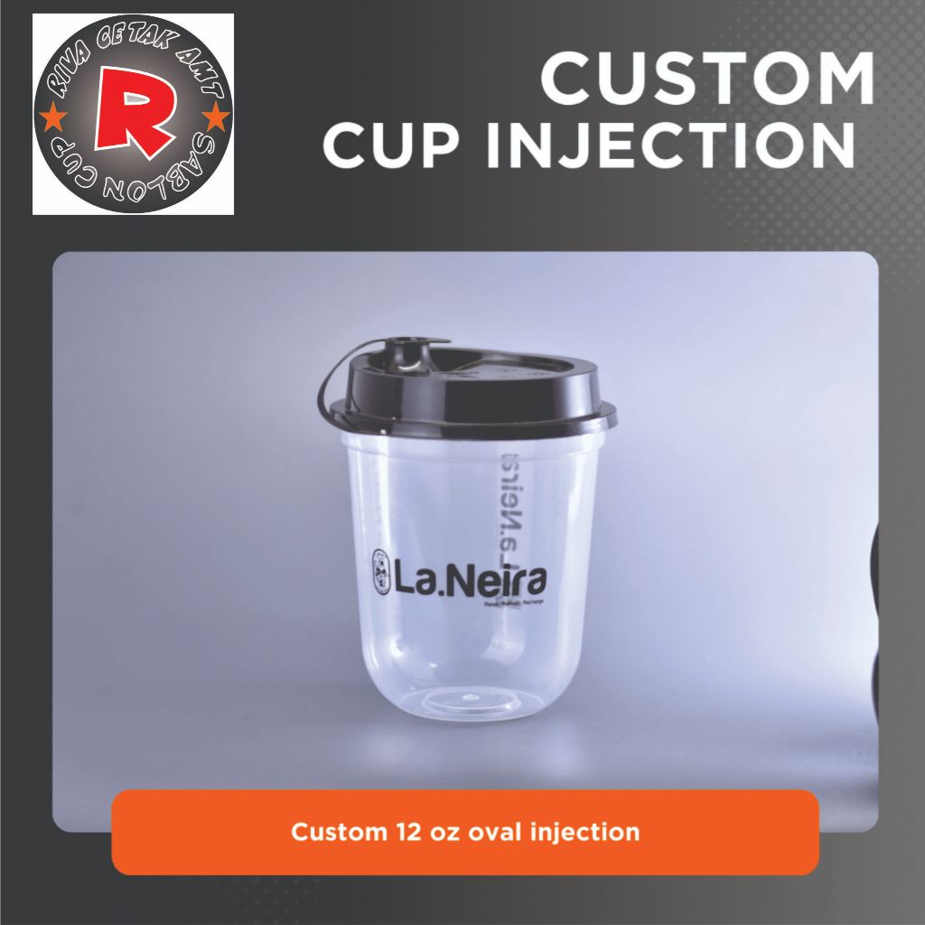 CUP INJECTION 12OZ OVAL/ CEMBUNG DATAR/FLAT 380 ML