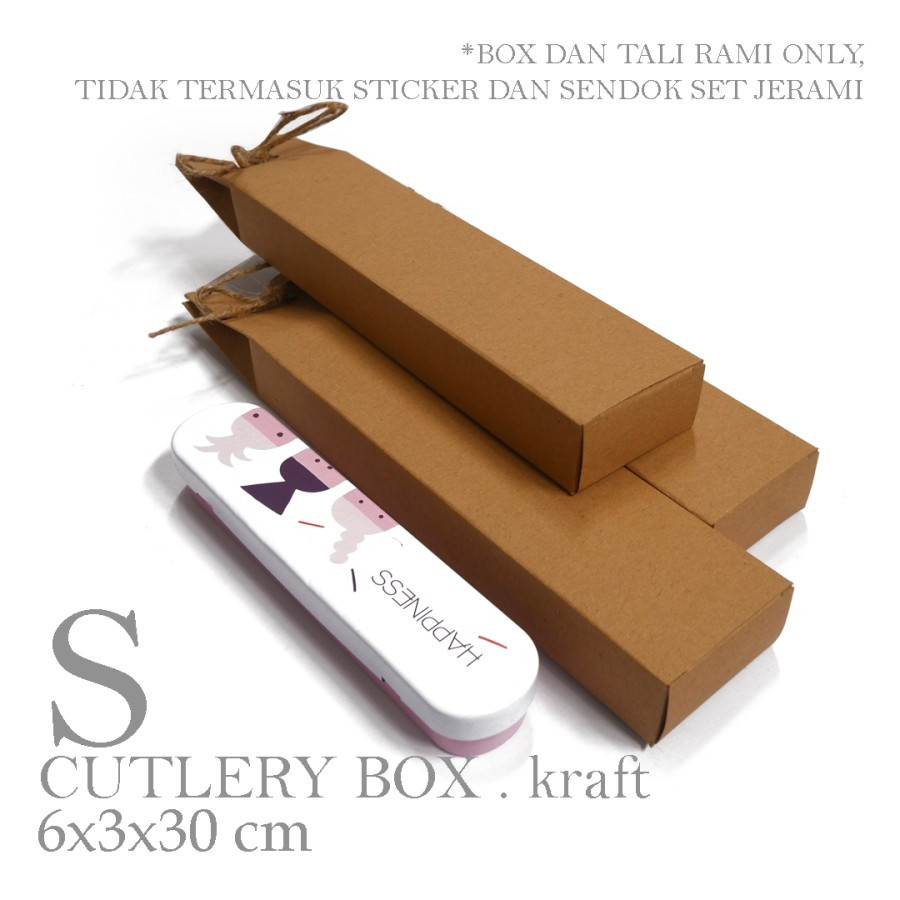 

(10pcs) Box Souvenir Packaging Sendok Garpu Jerami Dus Hadiah Parcel Motif Polos Size 6x3x30cm