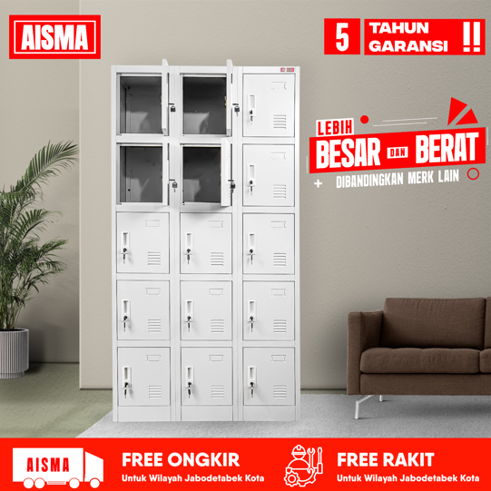 AISMA Loker 15 pintu - Loker Sekolah Loker Karyawan