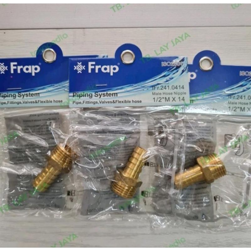 Nepel Selang Kuningan / Nepel Selang Air & Kompresor Drat ½"×⅜"