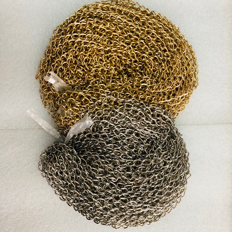 rantai besi kecil 8 x 6,5 mm / rantai besi tas per 10meter / rantai gantungan kunci