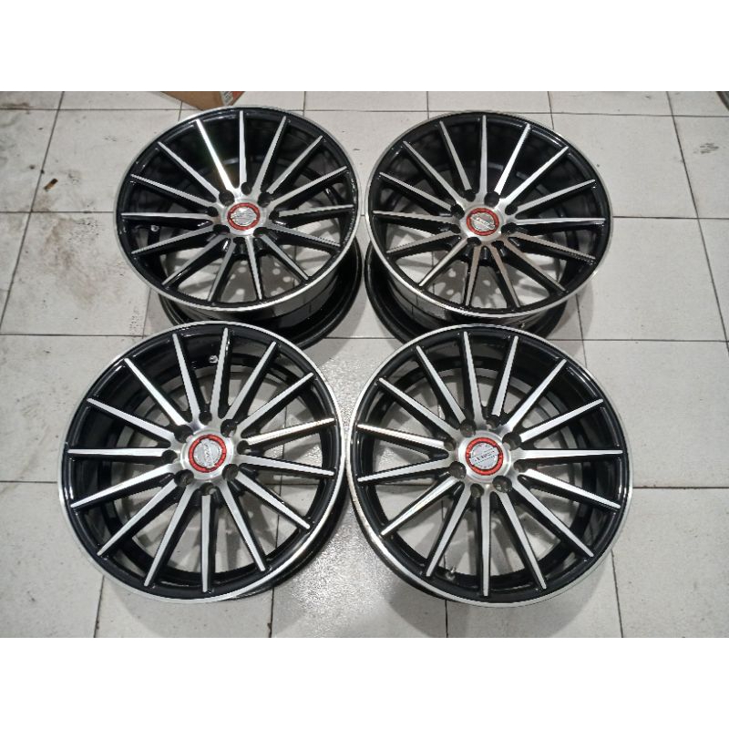 Velg Seken Vossen Ring 16 Lebar 7/8 Pcd 4x100 4x114,3 Black Polish Pelek Jari-Jari Vossen R16