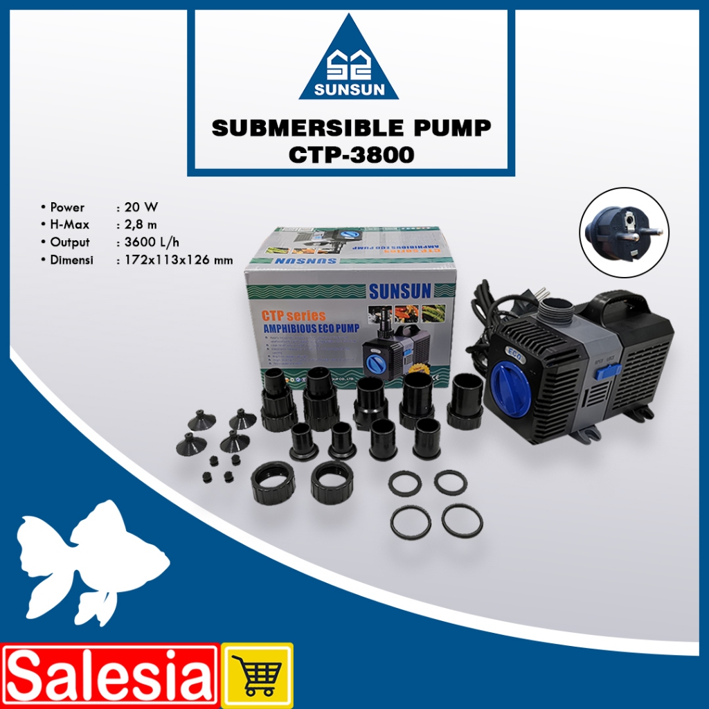 POMPA AIR SUNSUN CTP 3800 SUBMERSIBLE WATER PUMP KOLAM AQUARIUM