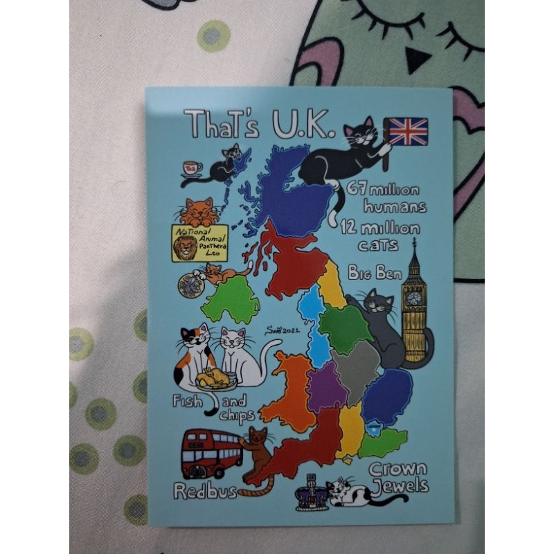

kartu pos titina thats england/ titina cat postcard