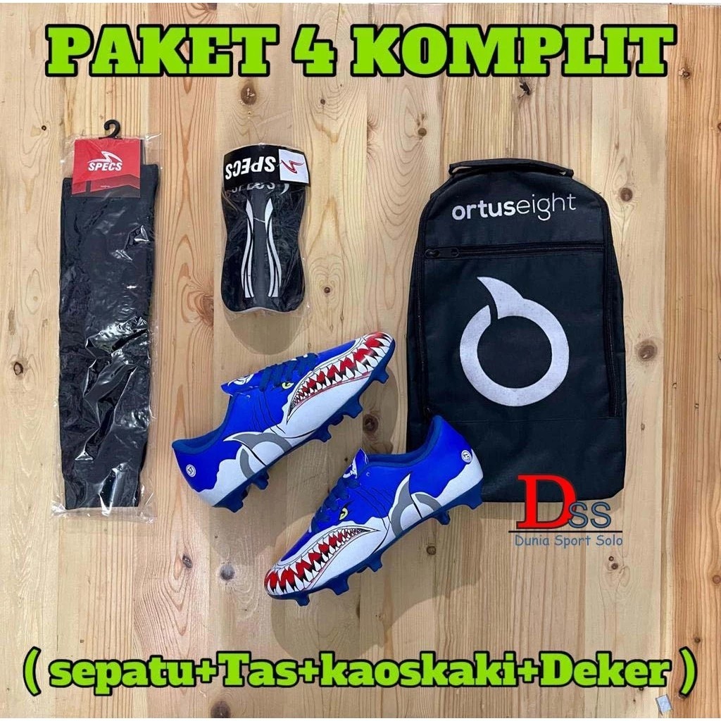 FASHION ANAK Sepatu Bola Anak Anak specs garuda SD Sepatu bola ortuseight Hiu Paket 4 Komplit