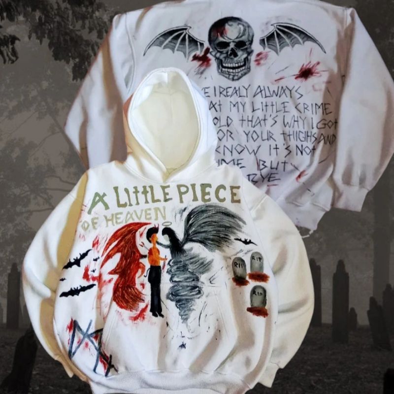 HOODIE avenged sevenfold A7X - a little piece of heaven Limited Edition 1 of 5 100% Lukis Tangan Lim