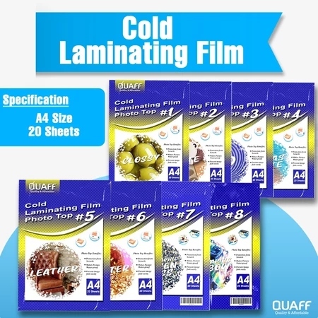 

QUAFF Photo Top Cold Laminating Film A4 Ukuran 216x303mm 80 Mikron (20 lembar)