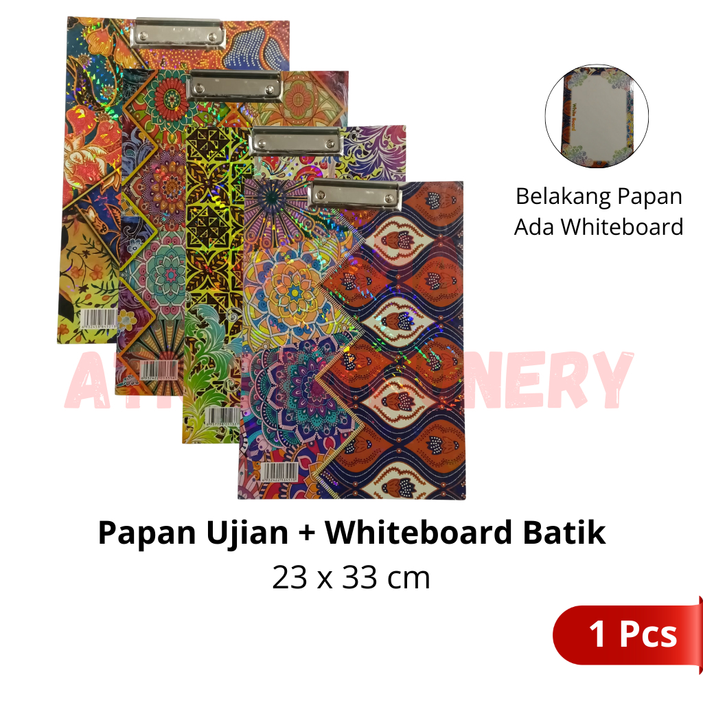 

[1 Pcs] Papan Ujian + Whiteboard Motif Batik / Alas Papan / Clipboard Papan Ujian + Whiteboard Batik