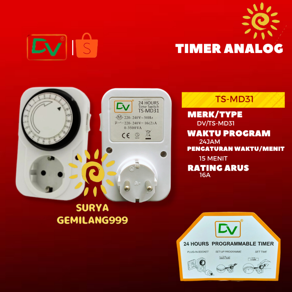 Timer Stop Kontak 24Jam DIGITAL atau ANALOG (PILIH VARIAN) / TIMER DIGITAL /TIMER ANALOG /STOP KONTA