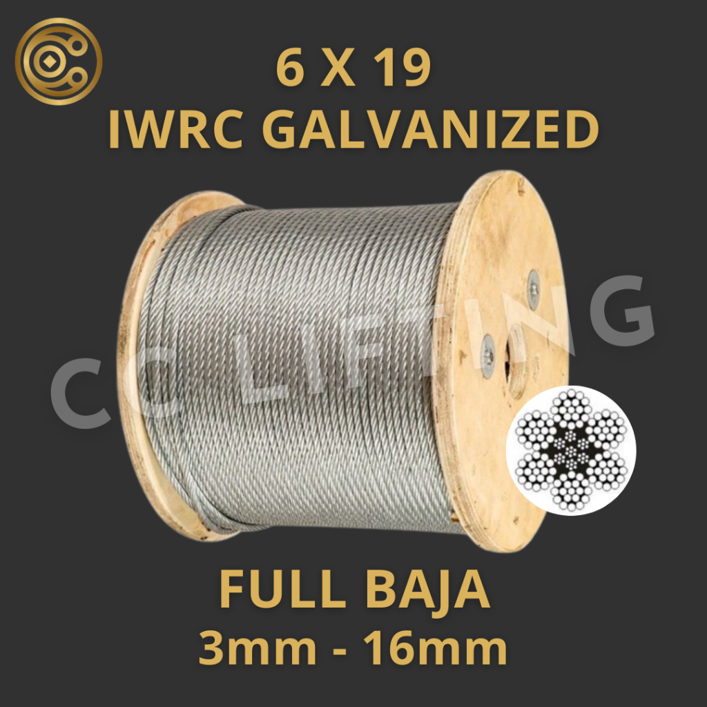 Kawat Seling 3mm Full Baja Galvanis / Wire Rope 3mm 6x19 / Kawat Sling 3mm IWRC Galvanized