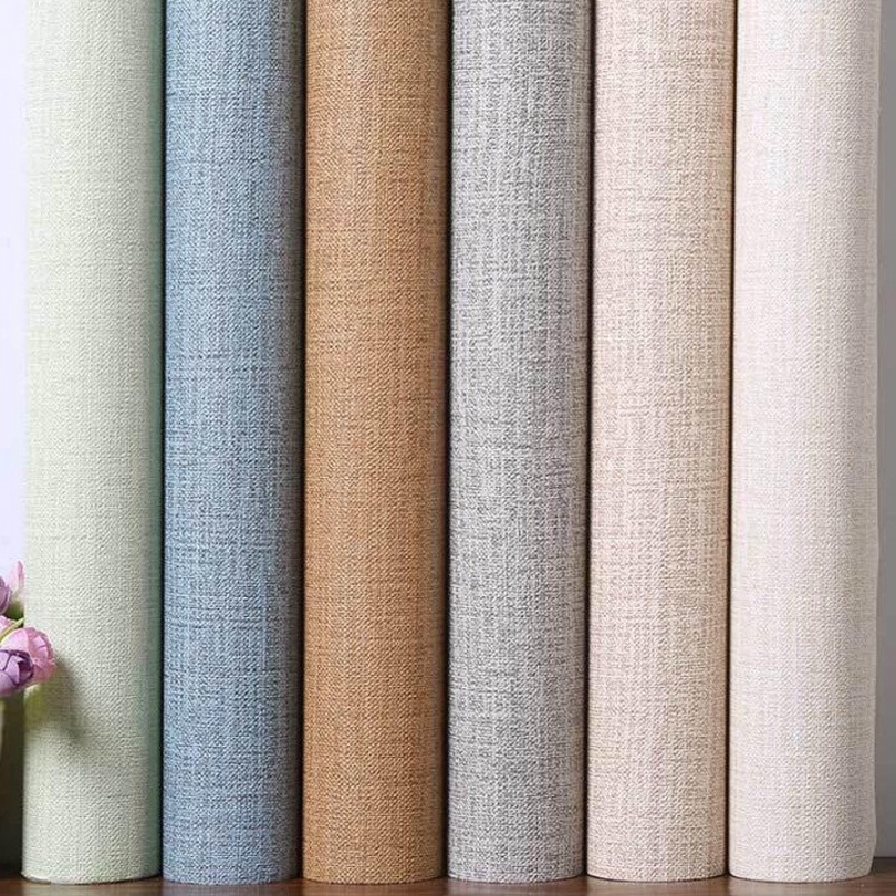 SEGERA DAPATKAN Wallpaper Dinding Foam Linen Roll Wallpaper Roll Stiker Dinding