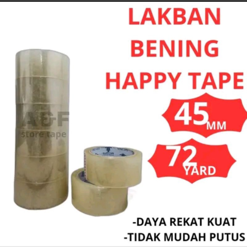 

1slop isi 6pcs LAKBAN bening/coklak UK 45mm x 72, 90&100 yard