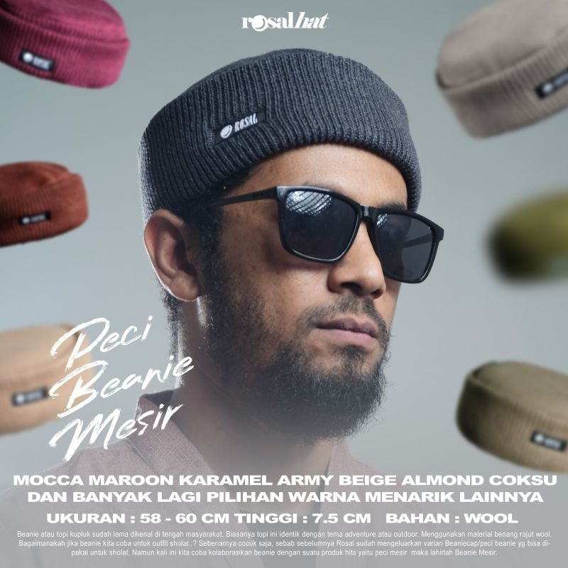 Beanie Mesir ROSAL Topi Kopiah Kupluk Pria Dewasa All Size