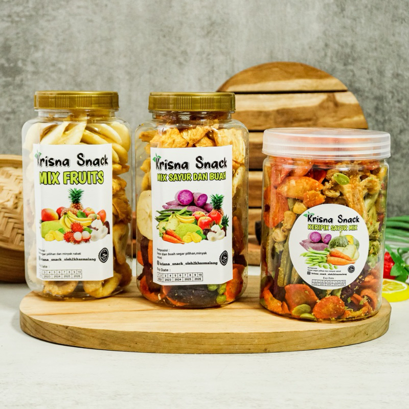 

PAKET 3 TOPLES KERIPIK SAYUR MIX 800ML,KERIPIK BUAH MIX 700ML DAN KERIPIK MIX SAYUR BUAH 700ML