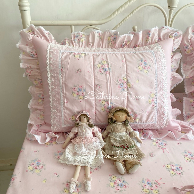 Coquette Sprei Handmade Katun - Rose Bouquet Pink