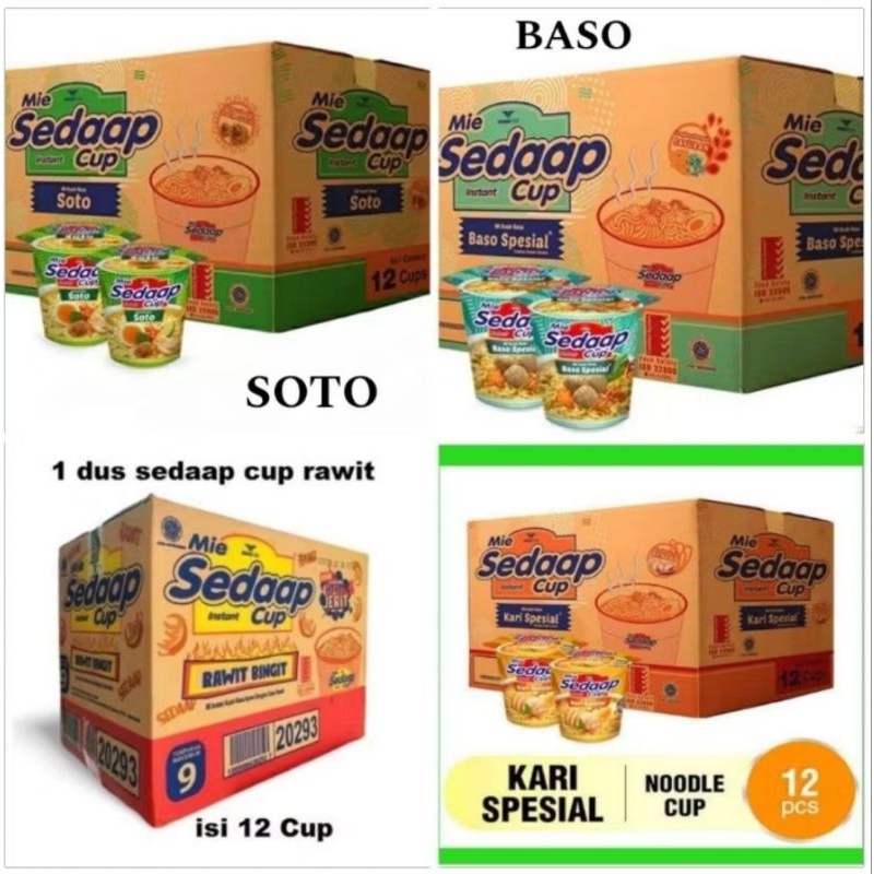 

mie sedap cup 1 dus isi 12