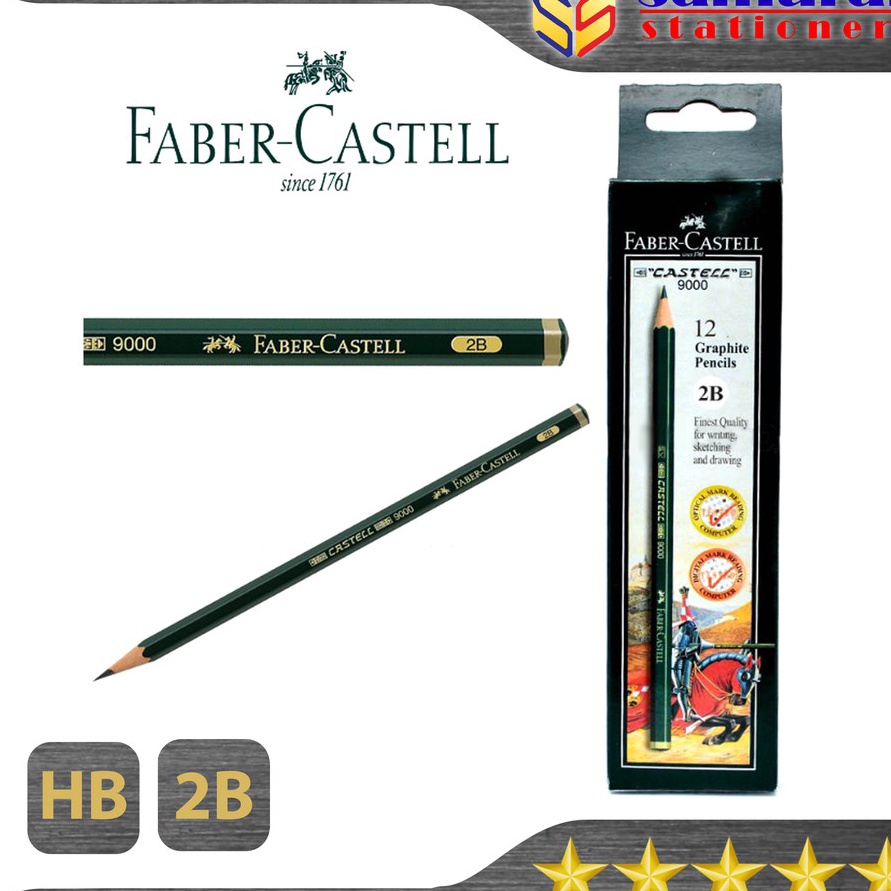 

STYLISH Pensil Kayu Ujian FaberCastell 2B HB Asli Graphite Pencils Faber Castell Original 9