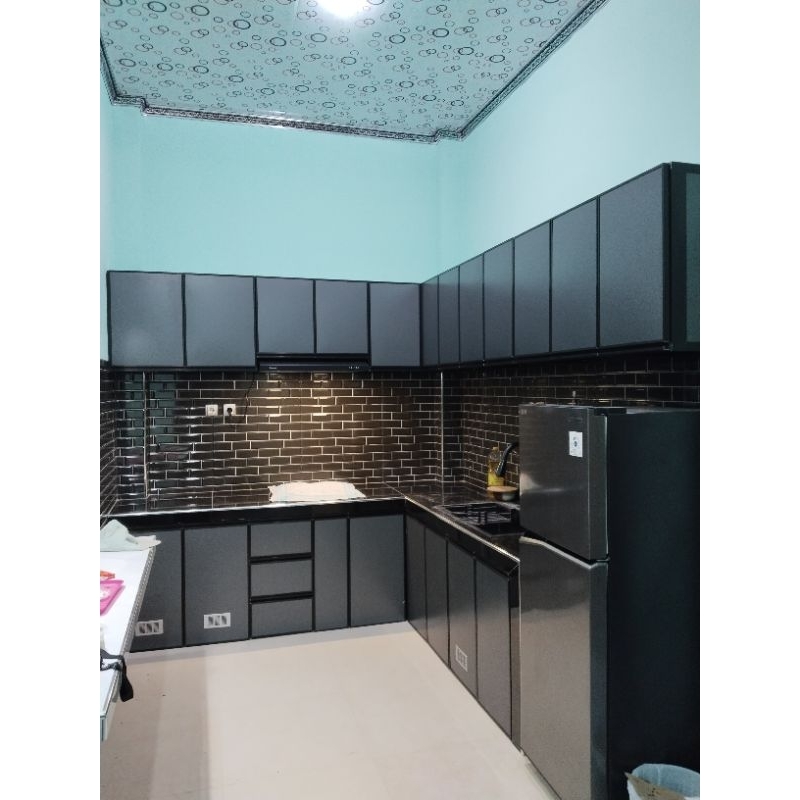 custom kitchen set alumunium slow motion (tipe premium)