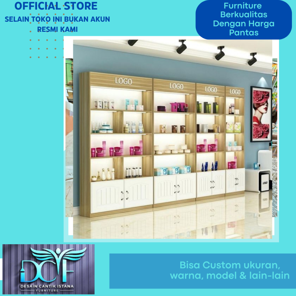 1 Set 4 Unit Rak Display Toko Kosmetik Serbaguna