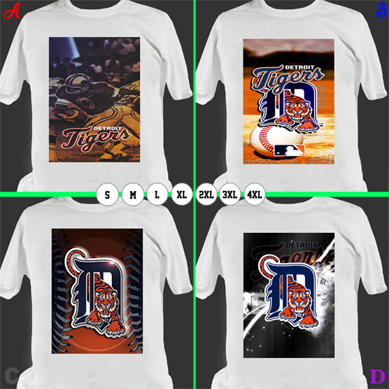 White Tshirt Detroit Tigers T-SHIRT Bahan 100% Cotton White | Casual T-SHIRT Size S M L XL XXL 3XL 4