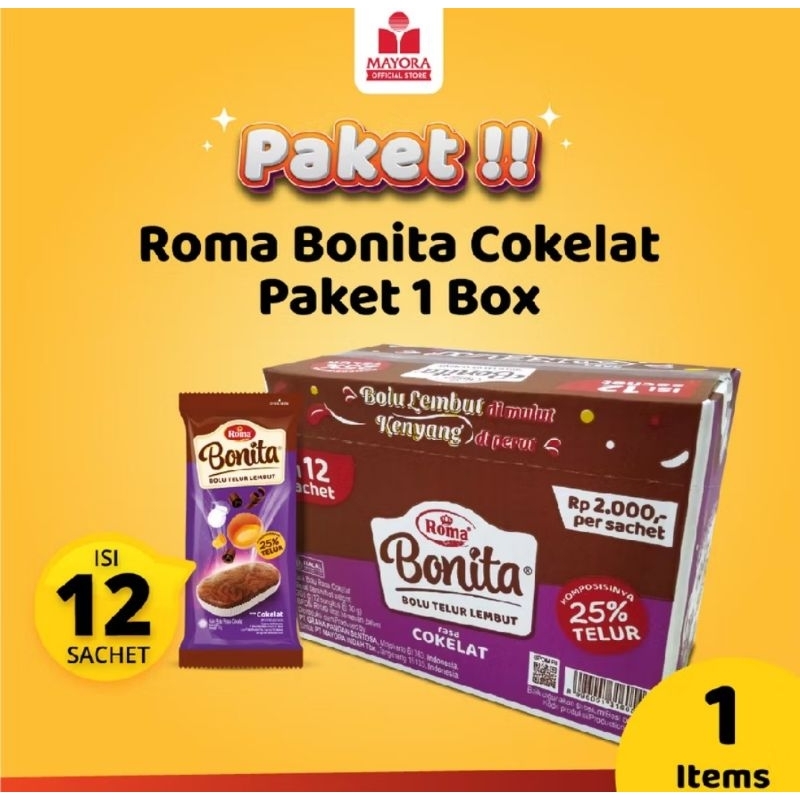 

Roma Bonita Cokelat Box 360g (12 Sachet @30g)