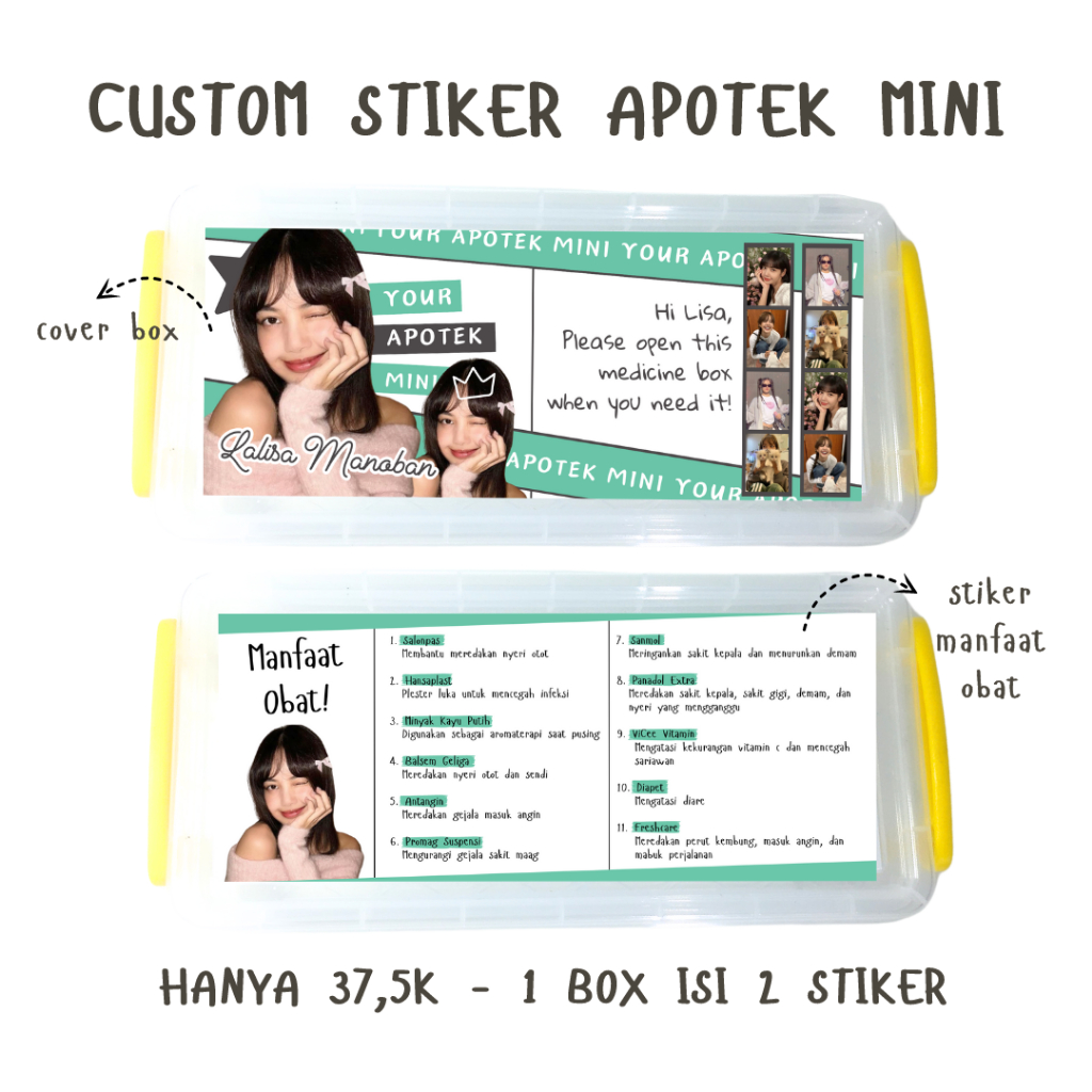 

Tinytiani | Custom Stiker Apotek Mini | Bisa Request Stiker | Kode Lalisa