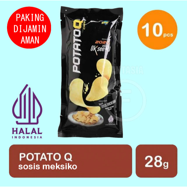 

POTATO Q SNACK CEMILAN MAKANAN RINGAN SOSIS MEKSIKO PER PACK ISI 10 SACHET FANTASIA