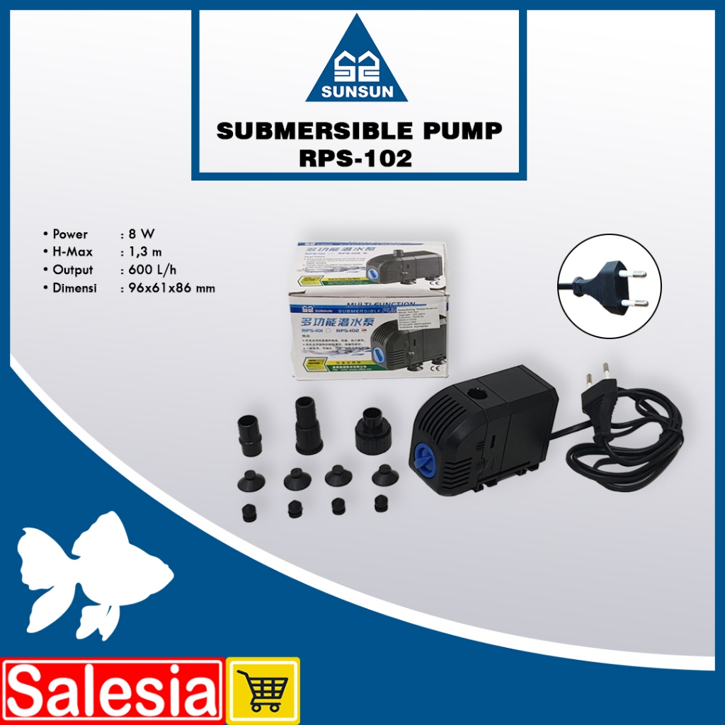 POMPA AIR SUNSUN RPS 102 SUBMERSIBLE WATER PUMP KOLAM AQUARIUM
