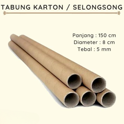 

( 5 pcs ) tabung karton selongsong paper core tube panjang 150 cm tabung packing banner warna cokelat