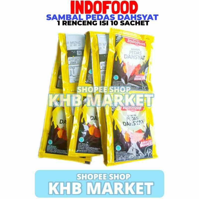 

Indofood Sambal Pedas Dahsyat 1 Renceng Isi 10 Sachet