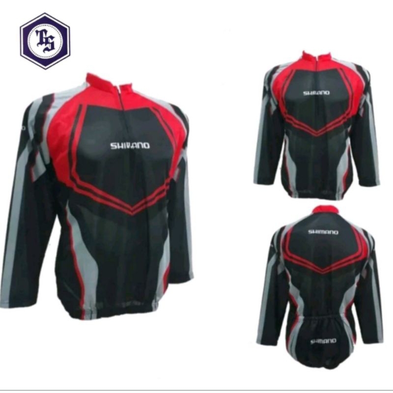 Jersey Gowes Sepeda Kantong Belakang Lengan Panjang Cocok Untuk Roadbike Warna Merah Putih