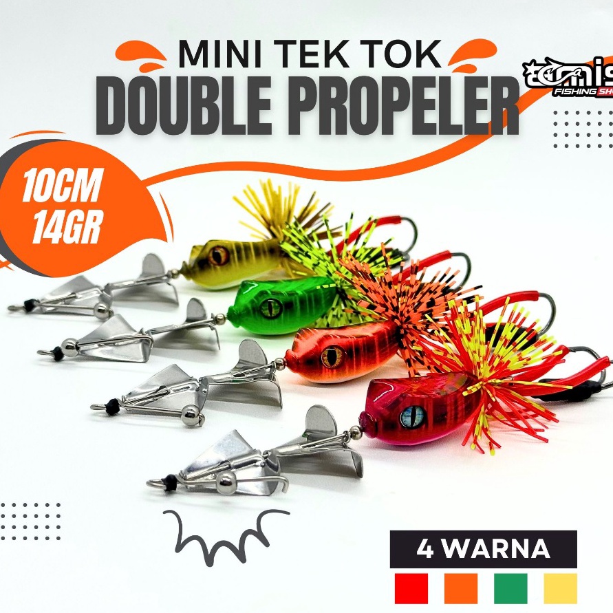 Hemat M Tek Tok Double Propeler Slater Buzz Slash Bait Umpan Casting Gabus Toman Lure