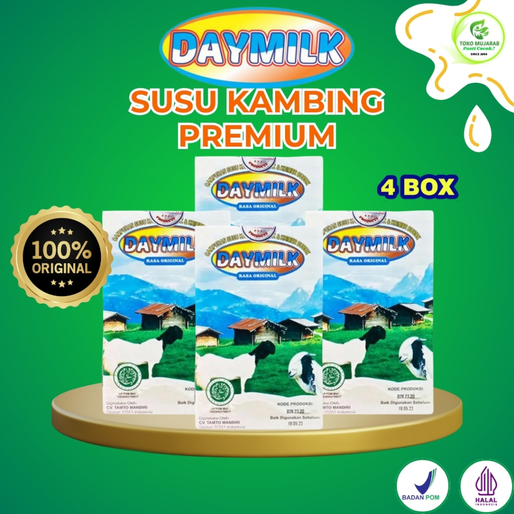 

DAYMILK Susu Kambing Etawa Mengatasi Masalah Pernafasan Persendian Tulang Cegah Osteoporosis - 4 Box