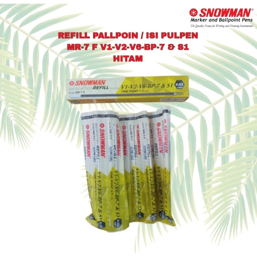 

Refill Ballpoint Pen Snowman MR-7F 0-7mm Black / Isi Ulang Pulpen Merk Snowman Warna Hitam Type V1-V2-V8-BP-7&S1