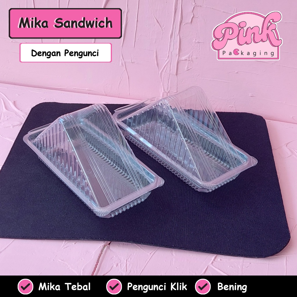 MIka Sandwich Segitiga Murah Tebal Tray Roti Tawar Mika Roti Lapis Bakar Segitiga