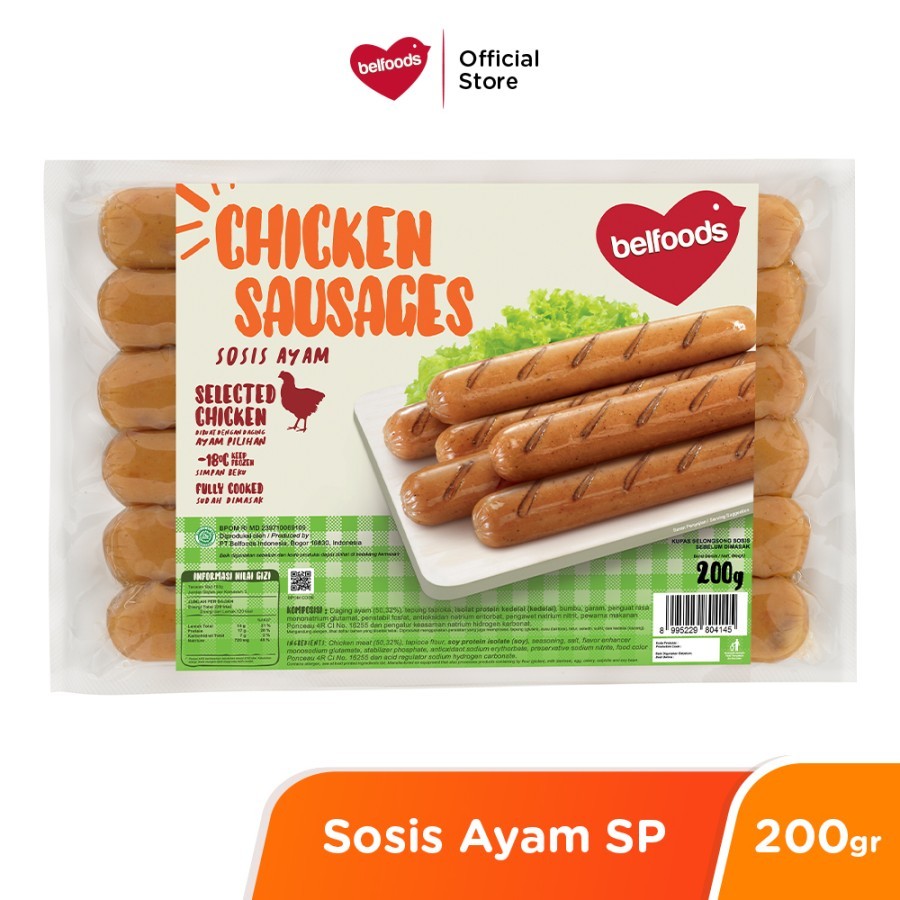 

Bellfods Sosis Ayam SP 200gr | Belfoods Chiken Sausages