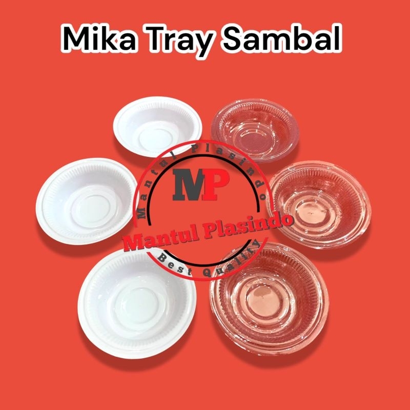 isi 400pcs Mika Tray Sambal Putih Susu / Mika Saos Sambal