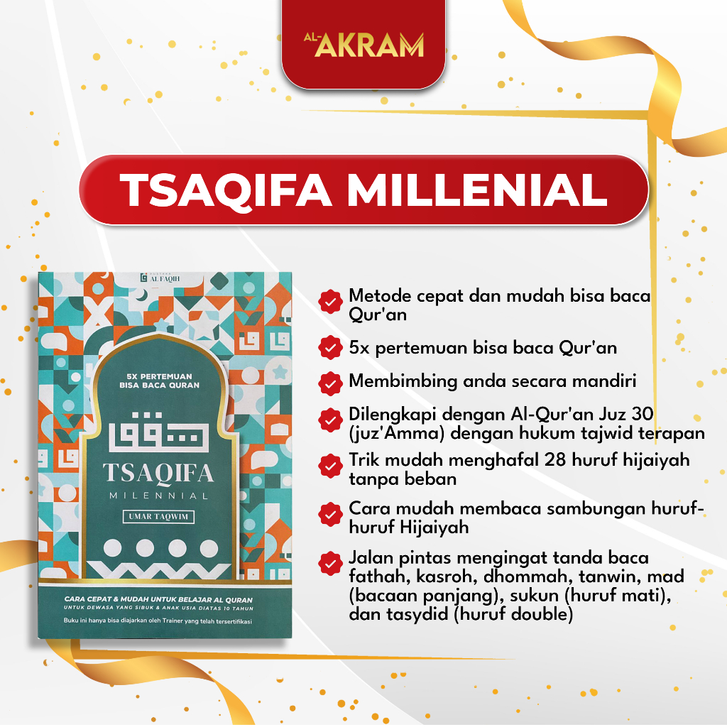 Buku Tsaqifah Milennial | Buku Tsaqifa | Metode Belajar Baca Qur'an | Cara Cepat Bisa Baca Qur'an | 