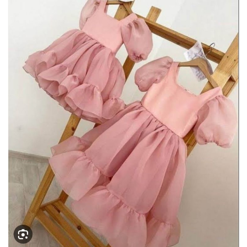 Dress lengan balon // dress organza