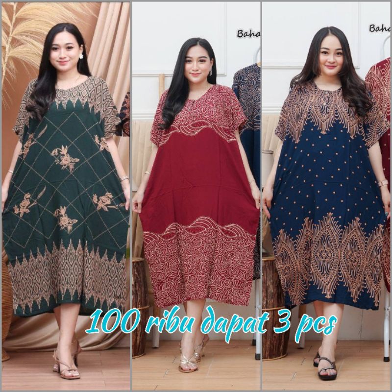 daster jumbo ld 120 cm 100 ribu dapat 3 pcs daster Busui kancing depan
