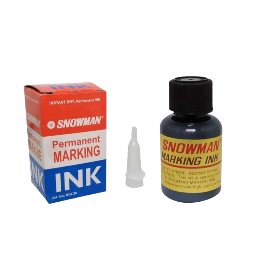 

Refill Tinta Isi Ulang Spidol Permanent Snowman G-12 Warna Hitam