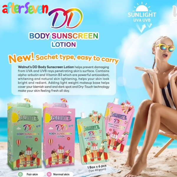 WALNUTS DD BODY SUNSCREEN LOTION SPF50 40g - WALNUT SUN BLOCK WATERPROOF ORIGINAL THAILAND