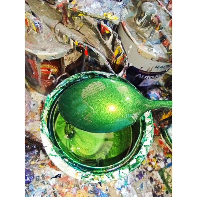 Cat hijau metalik,cat motor mobil dll 200ml