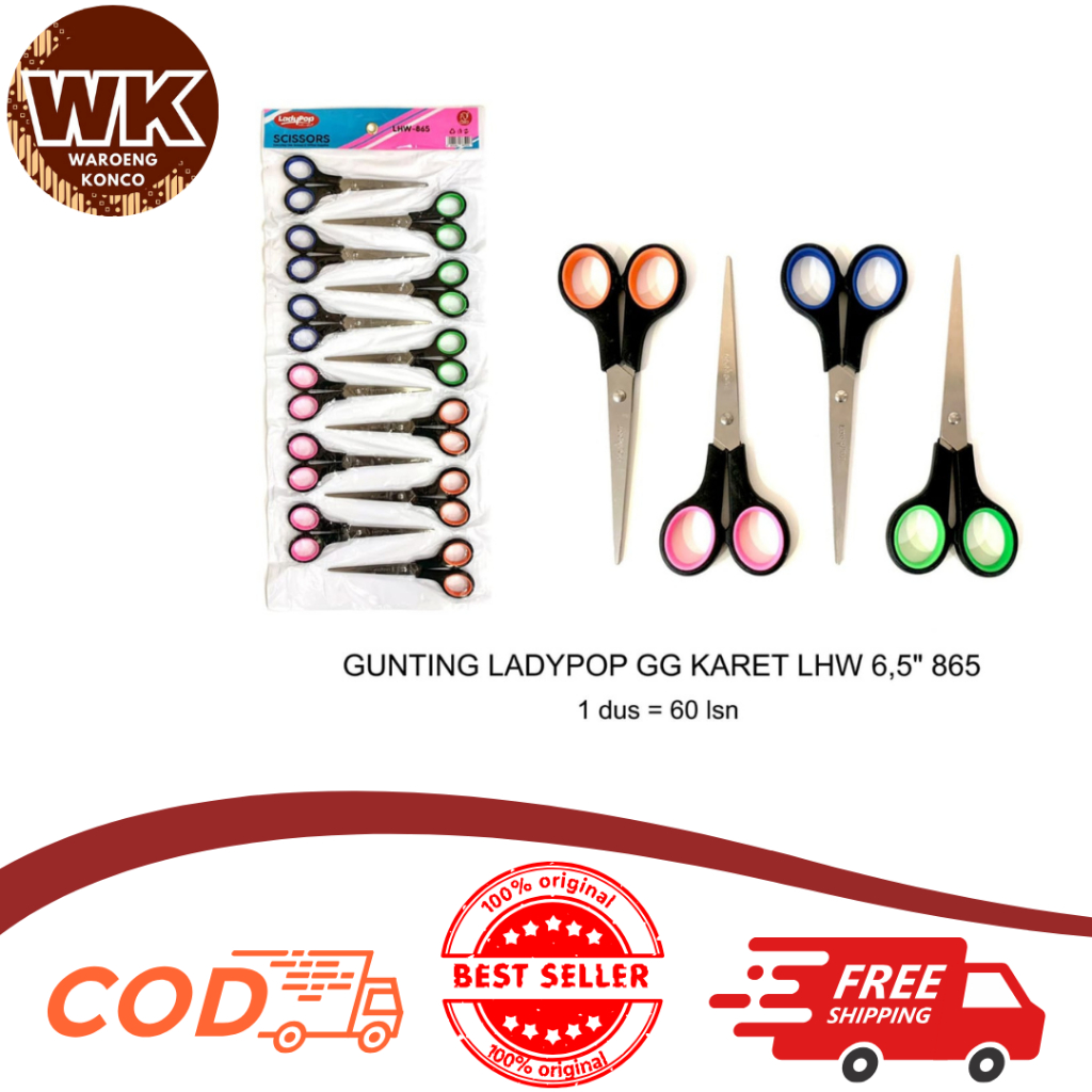 

Gunting Sedang Renteng Ladypop 865 / Gunting 1 Renteng - 12pcs